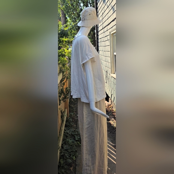 JUNGMAVEN WHITE COTTON TSHIRT WITH SIDE POCKETS LG. - Picture 5 of 13